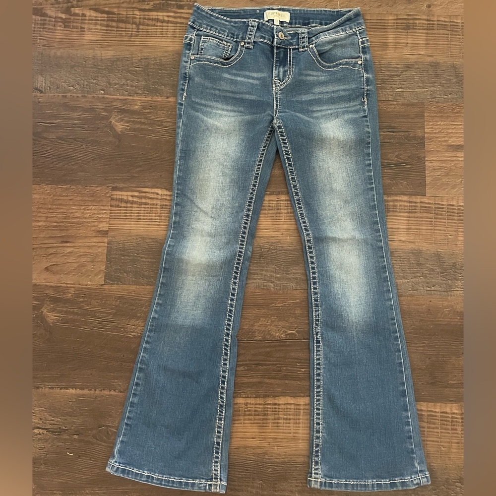 Shyanne Girls Blue Jeans with Pocket Detail
